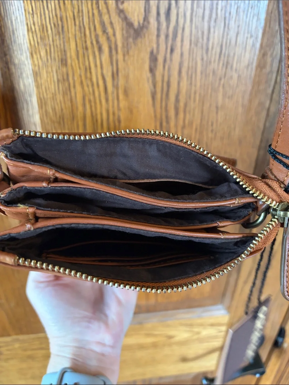 Oak & Tan Linzia Leather Crossbody